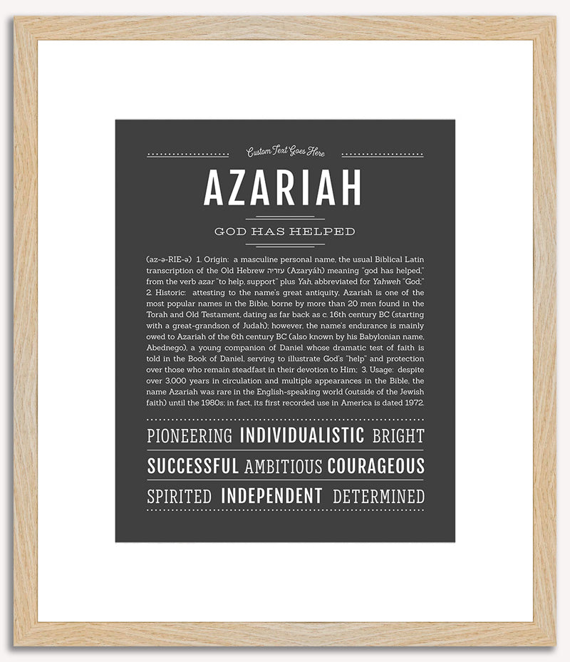 Azariah (male) | Name Art Print