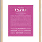 Azariah (male) | Name Art Print