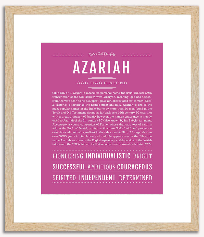 Azariah (male) | Name Art Print