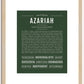 Azariah (male) | Name Art Print