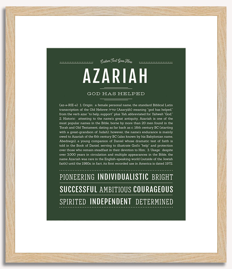 Azariah (male) | Name Art Print