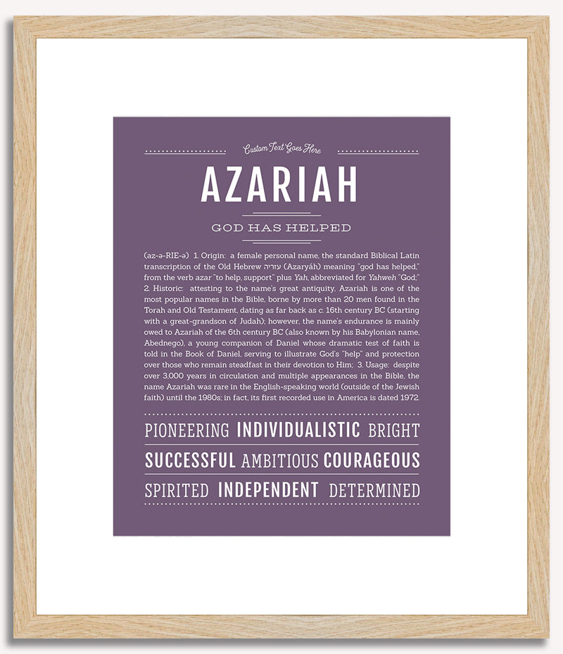 Azariah (male) | Name Art Print