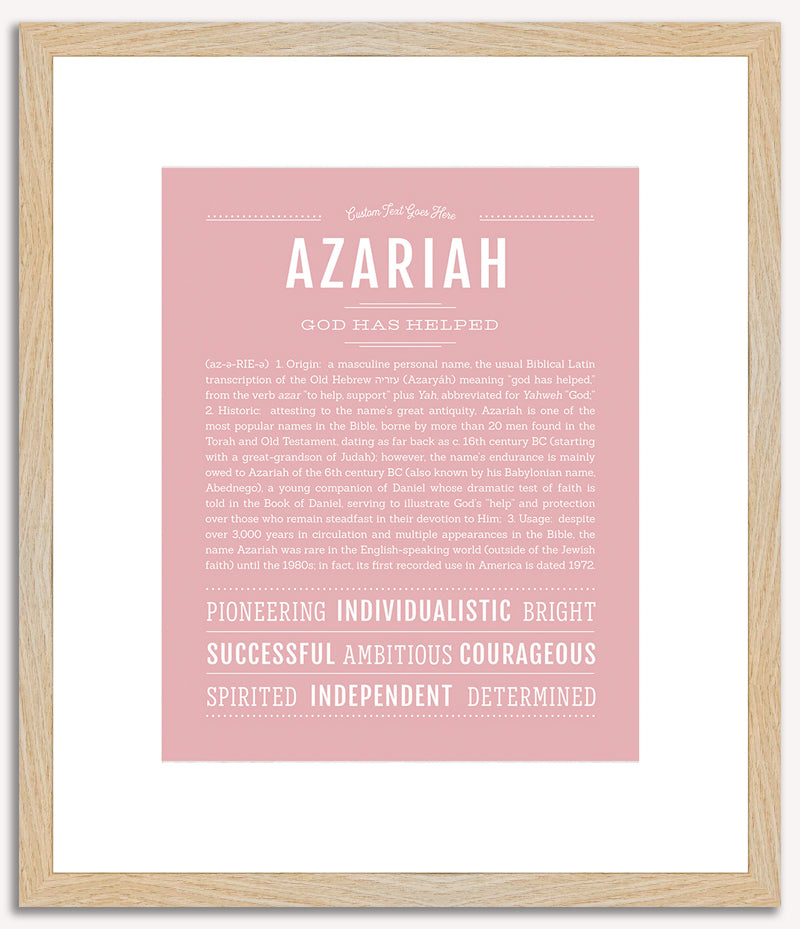 Azariah (male) | Name Art Print