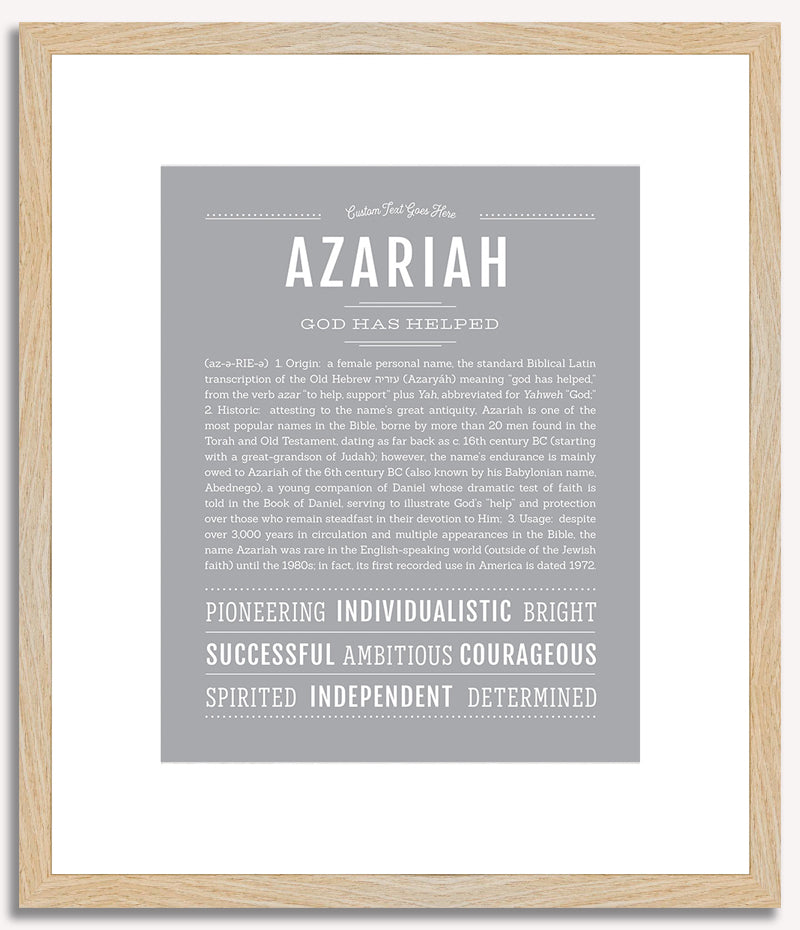 Azariah (male) | Name Art Print