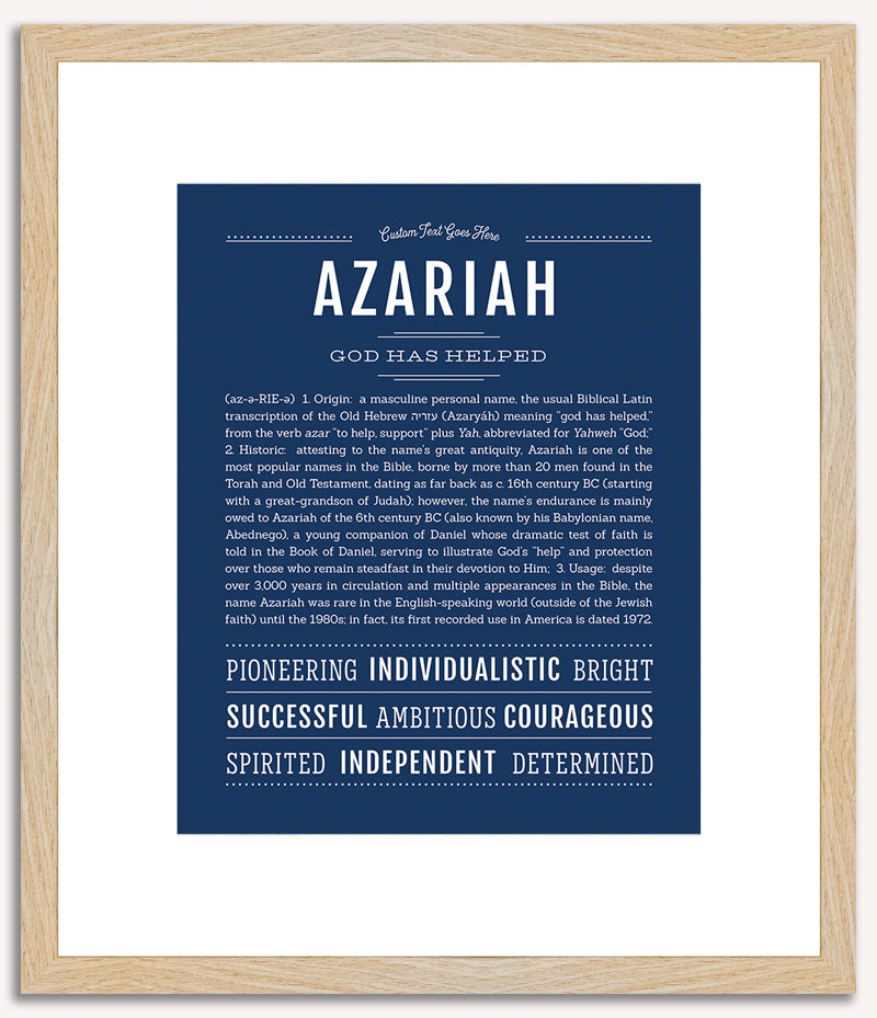 Azariah (male) | Name Art Print