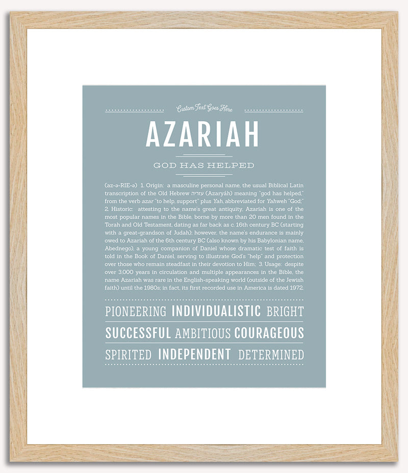 Azariah (male) | Name Art Print