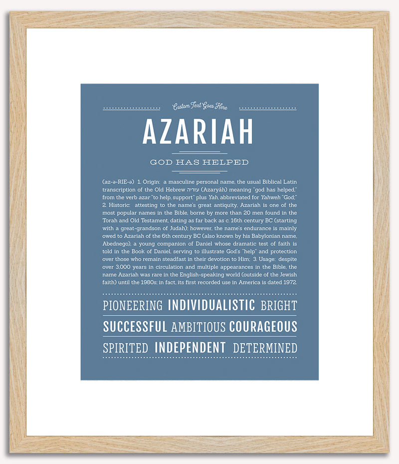 Azariah (male) | Name Art Print