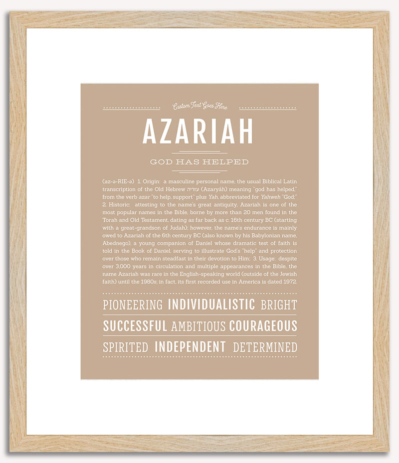 Azariah (male) | Name Art Print