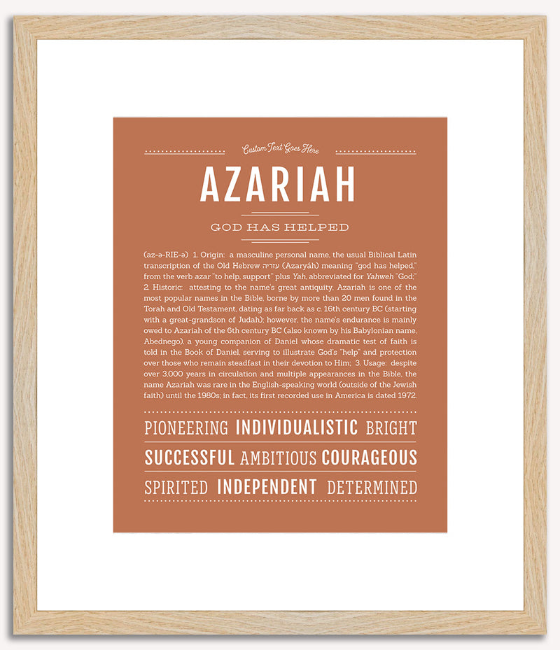 Azariah (male) | Name Art Print