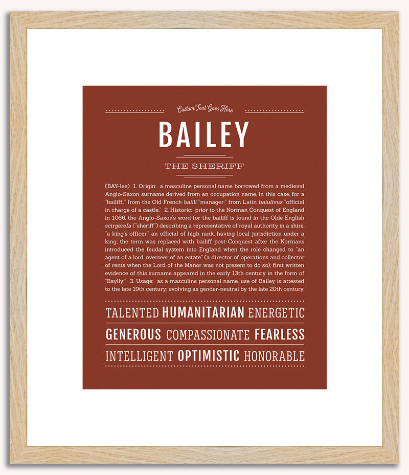 Bailey (male) | Name Art Print