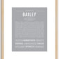 Bailey (female) | Name Art Print