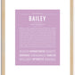 Bailey (male) | Name Art Print