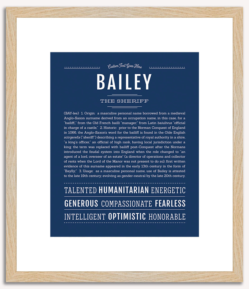 Bailey (male) | Name Art Print