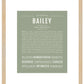 Bailey (female) | Name Art Print