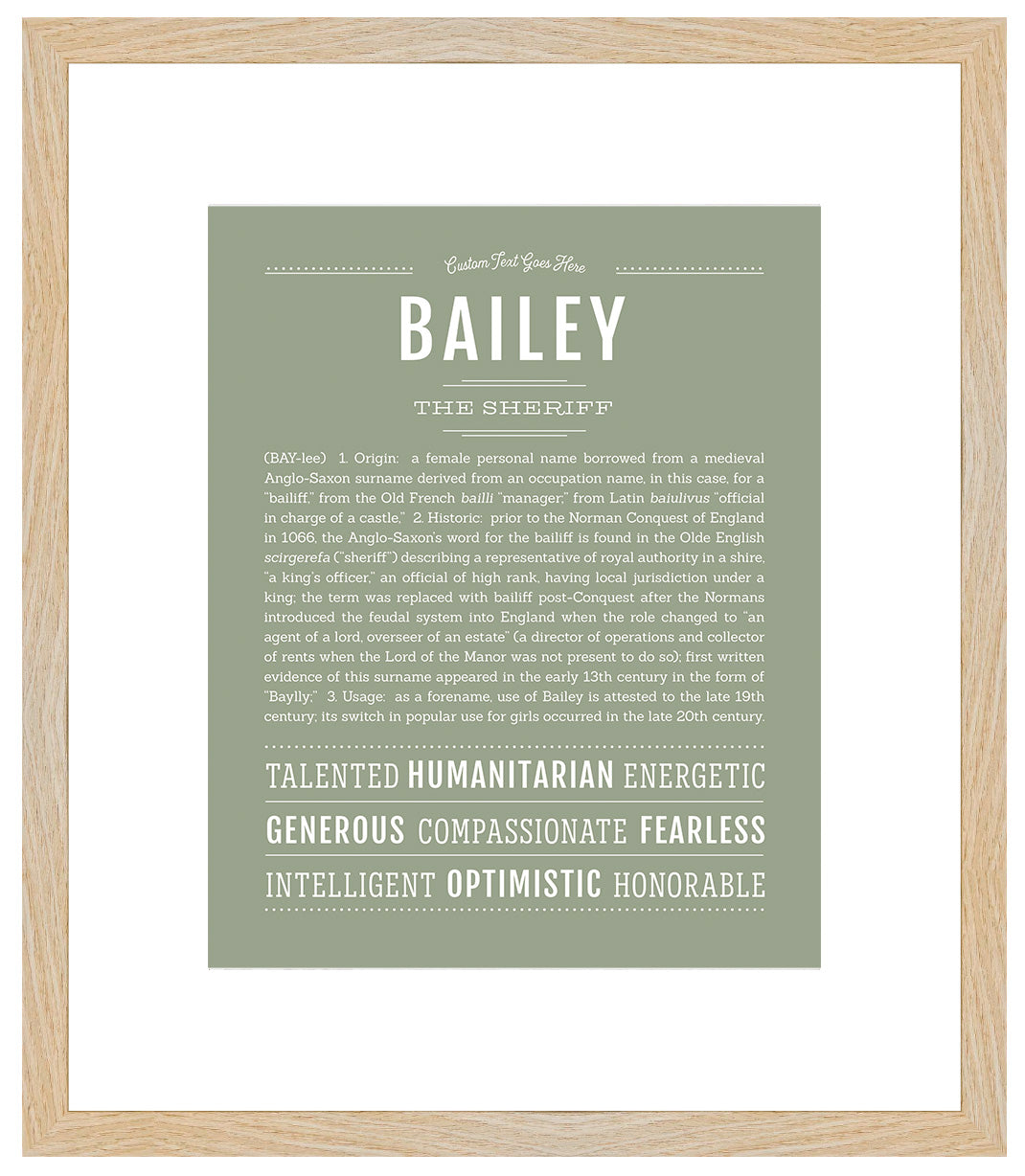 Bailey (female) | Name Art Print