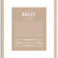 Bailey (male) | Name Art Print