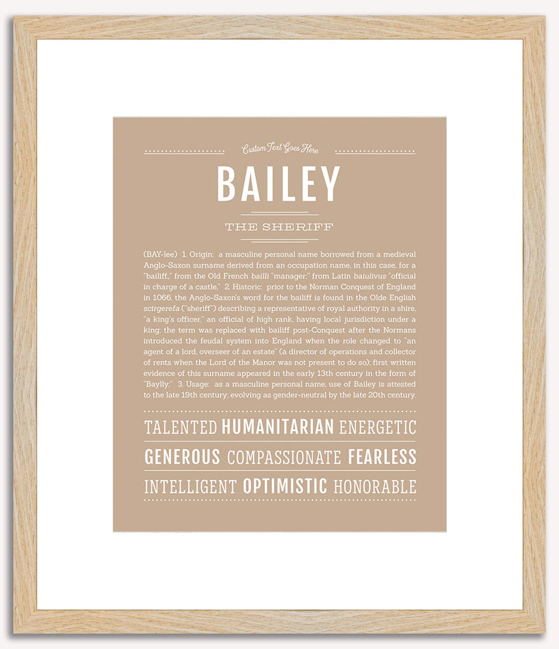 Bailey (male) | Name Art Print