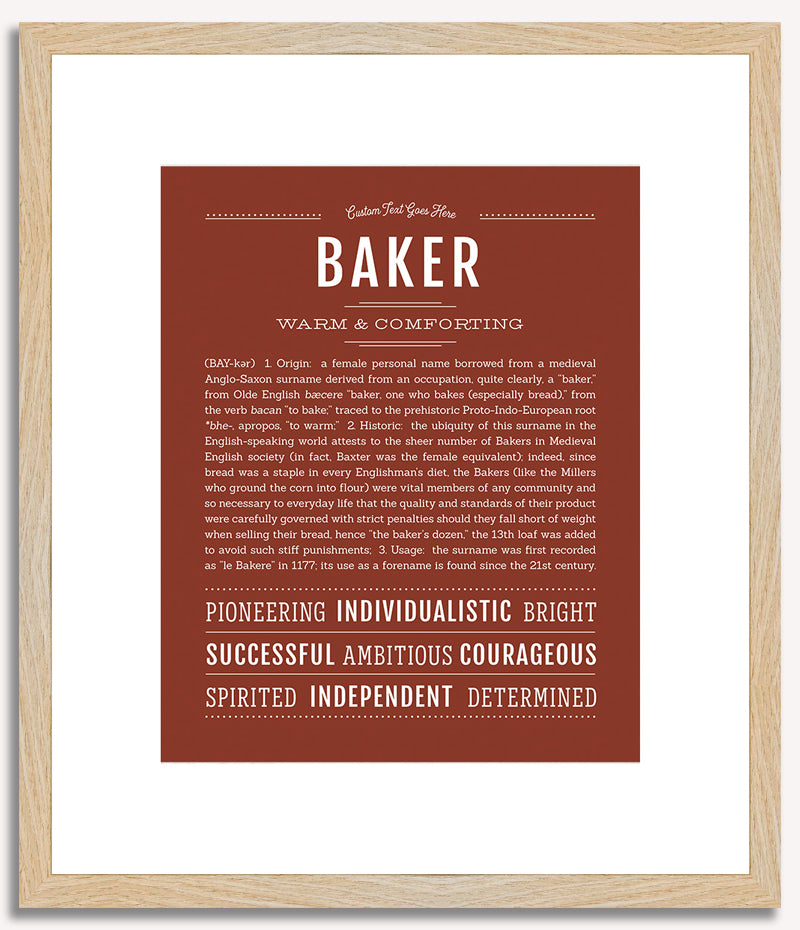 Baker (female) | Name Art Print