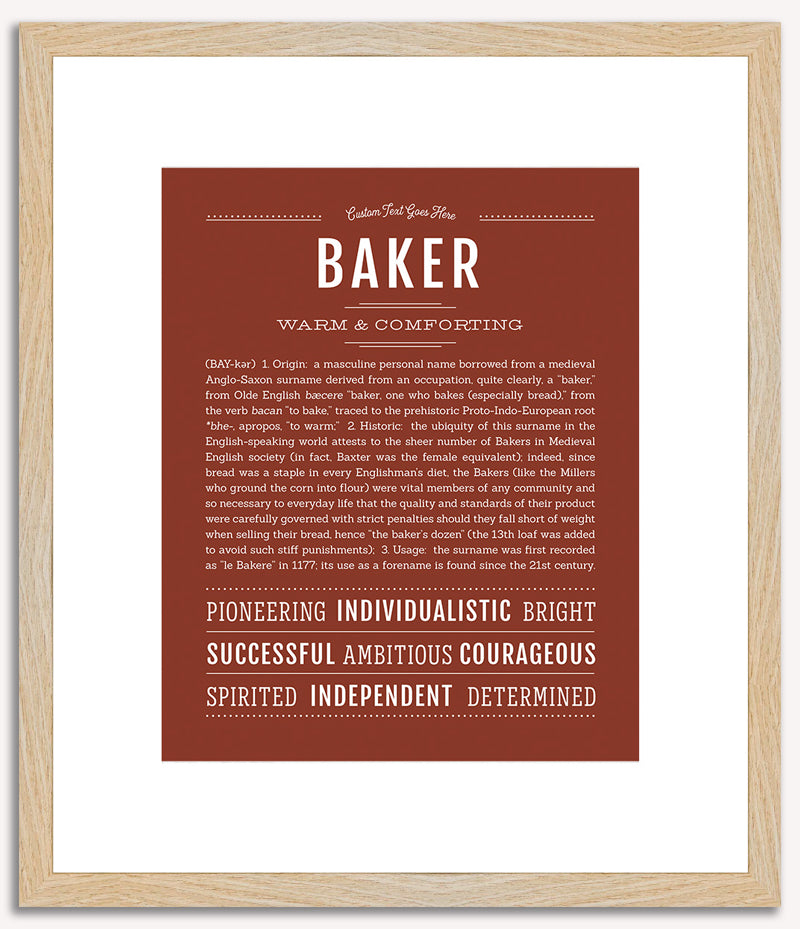 Baker (male) | Name Art Print