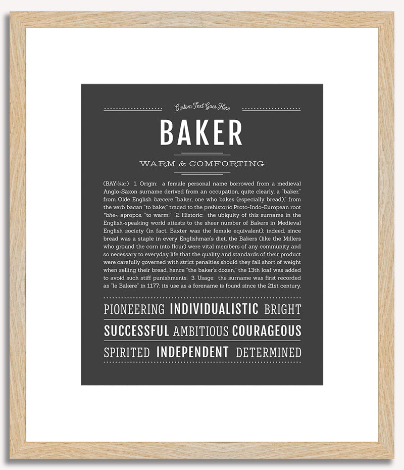 Baker (female) | Name Art Print