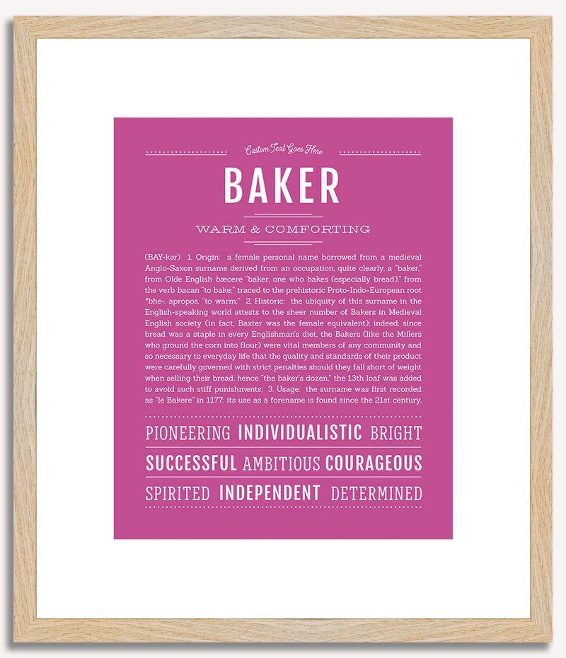 Baker (female) | Name Art Print