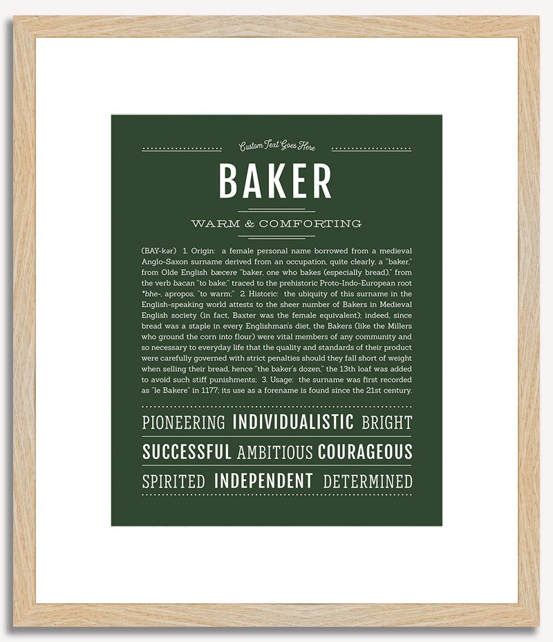 Baker (female) | Name Art Print