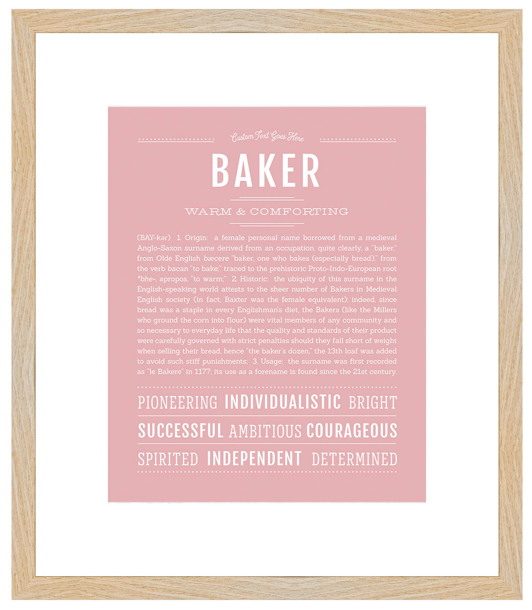 Baker (female) | Name Art Print