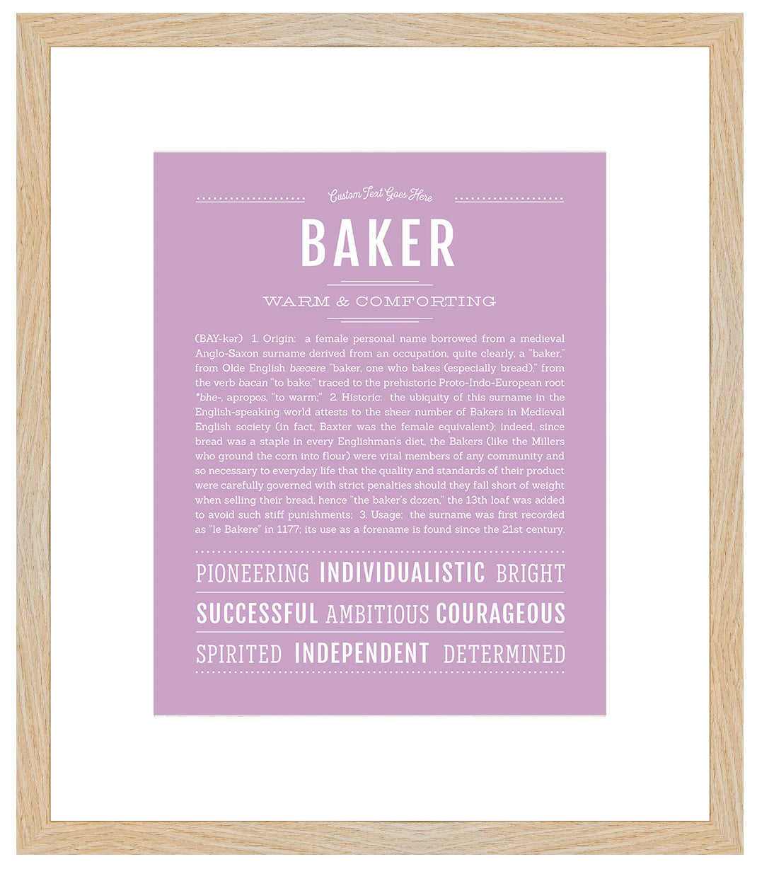 Baker (female) | Name Art Print