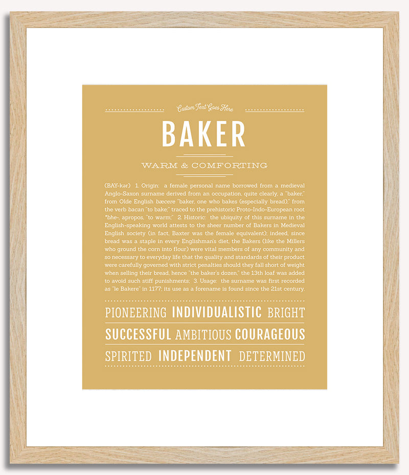 Baker (female) | Name Art Print