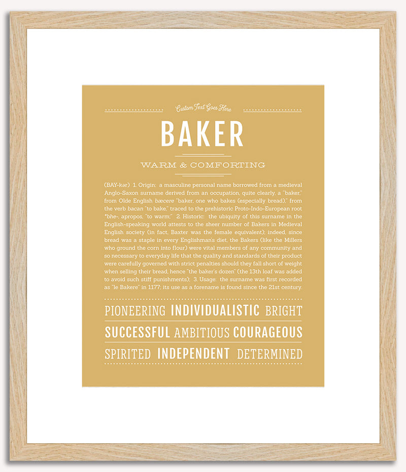 Baker (male) | Name Art Print