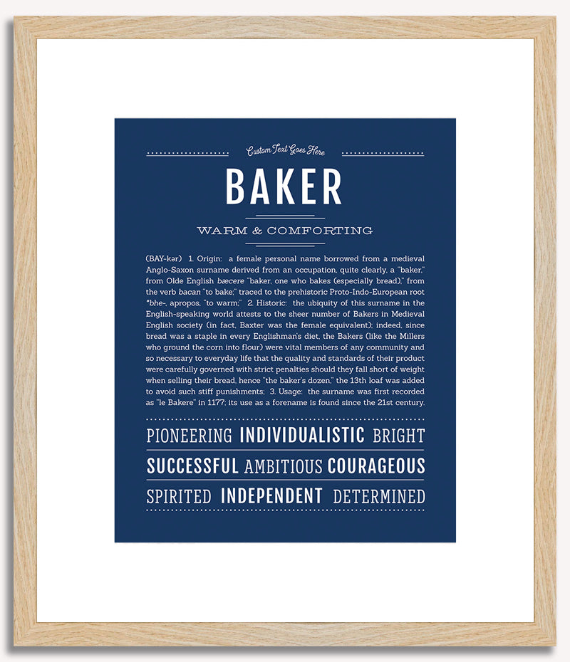 Baker (female) | Name Art Print