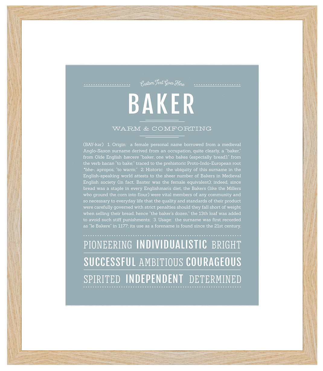 Baker (female) | Name Art Print