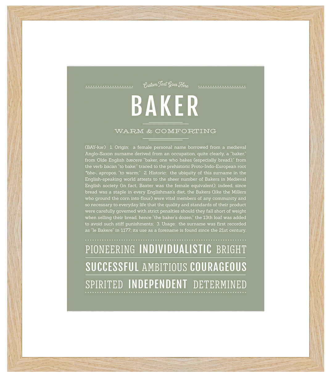 Baker (female) | Name Art Print