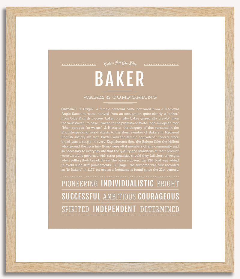 Baker (female) | Name Art Print