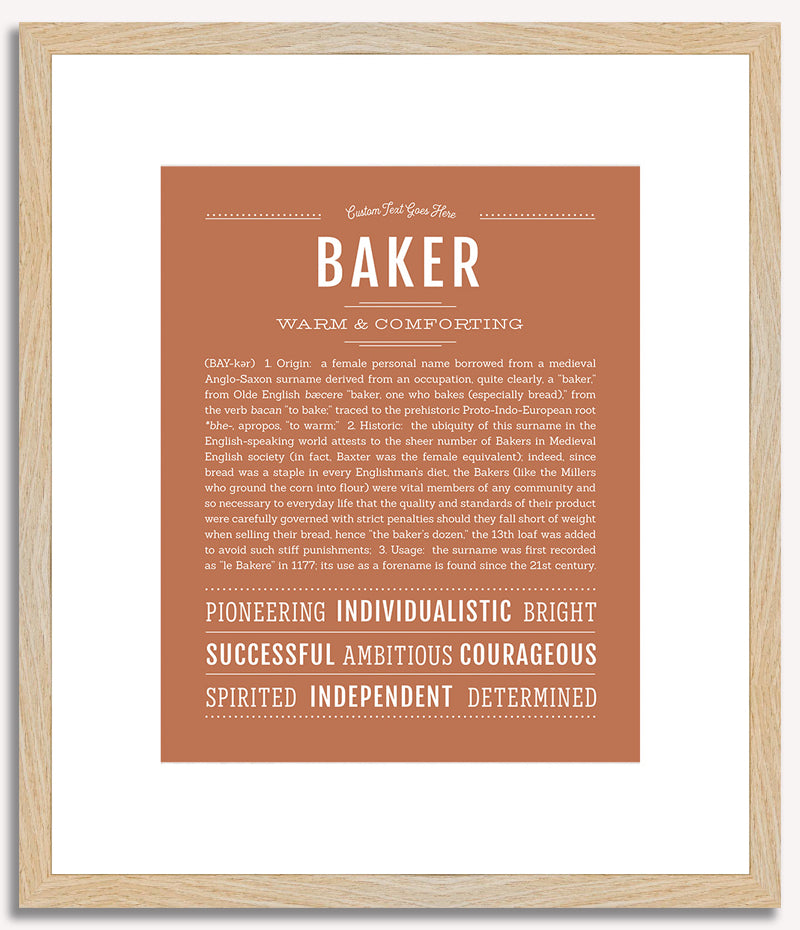 Baker (female) | Name Art Print