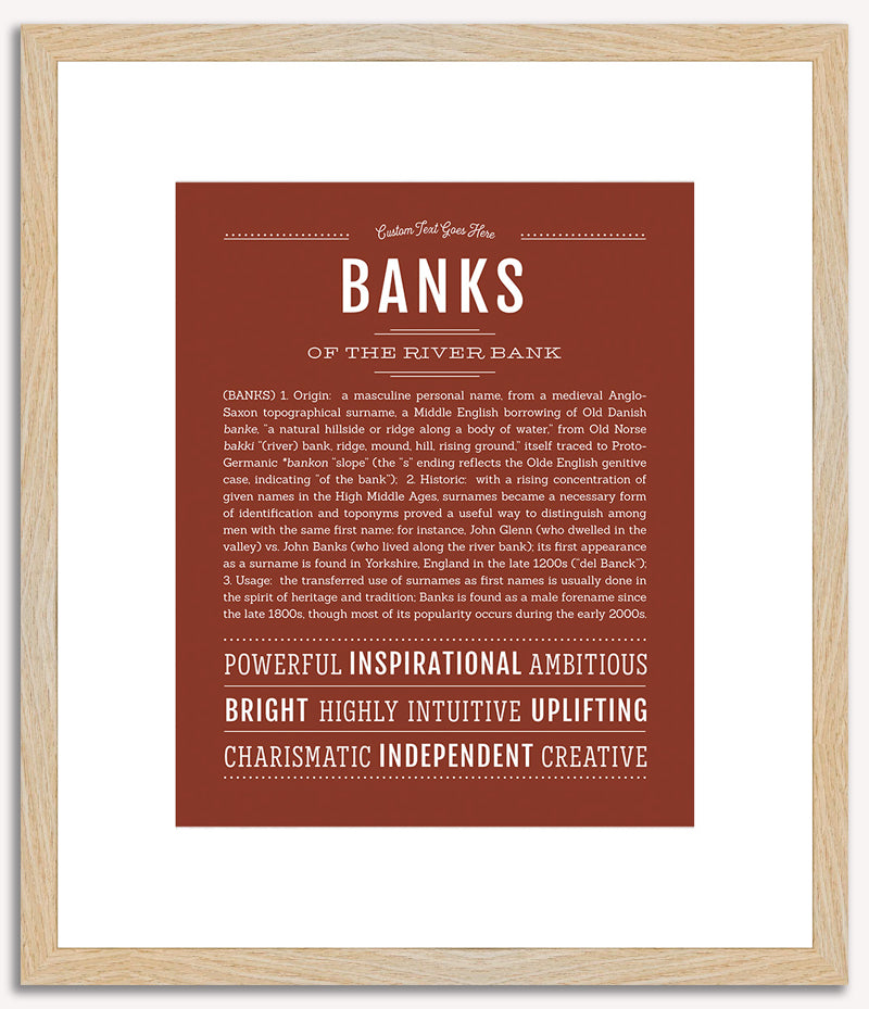 Banks | Name Art Print