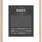 Banks | Name Art Print