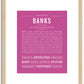 Banks | Name Art Print