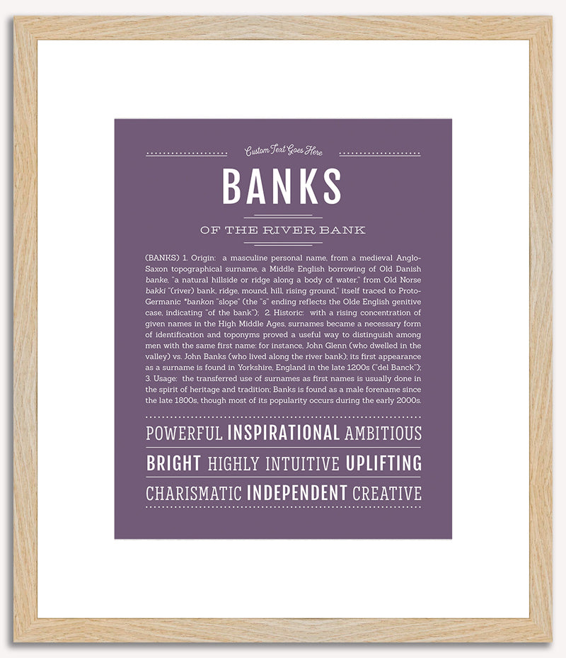 Banks | Name Art Print