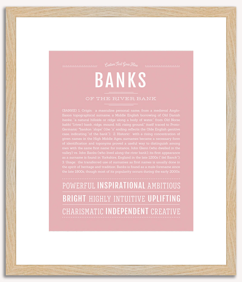 Banks | Name Art Print