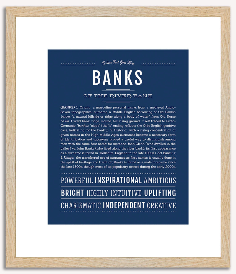 Banks | Name Art Print