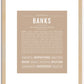 Banks | Name Art Print