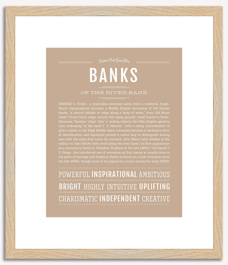 Banks | Name Art Print