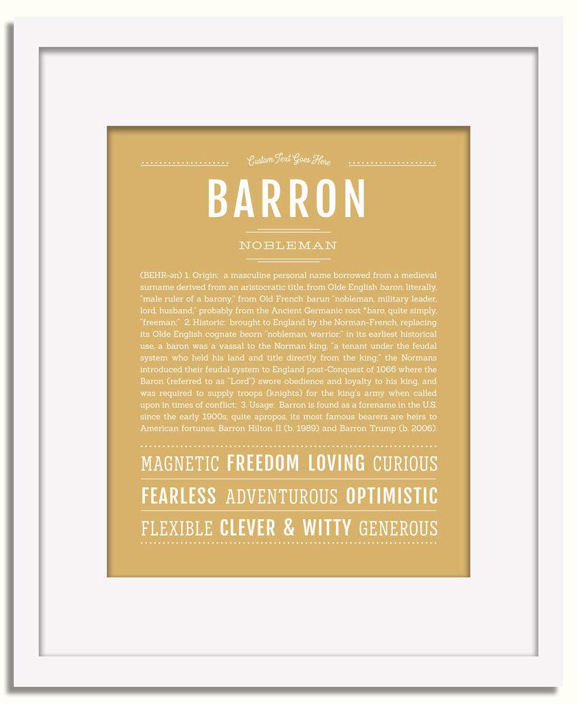 Frame Options | Matte Gold | White Frame, Matted