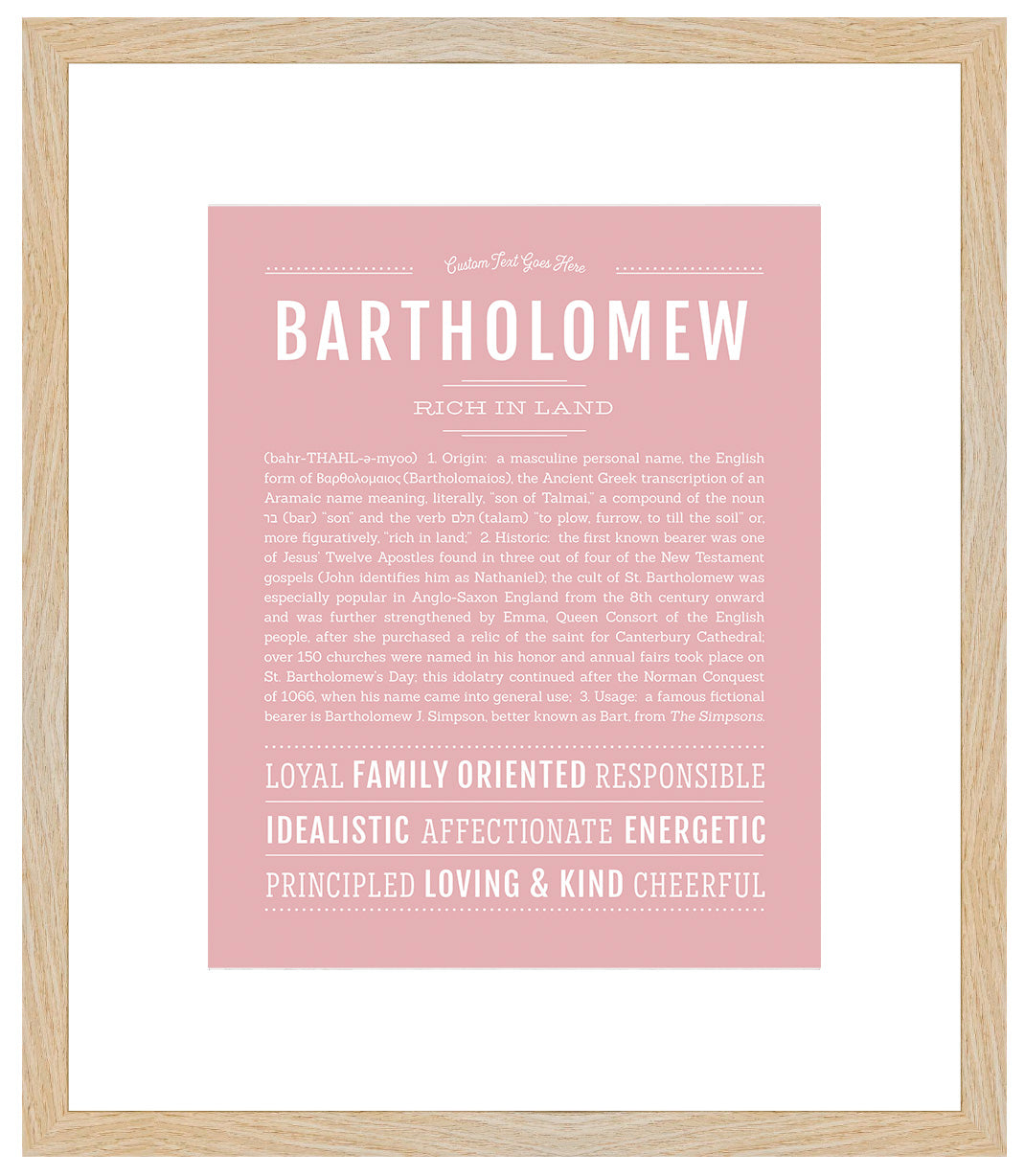 Bartholomew | Name Art Print