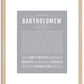 Bartholomew | Name Art Print