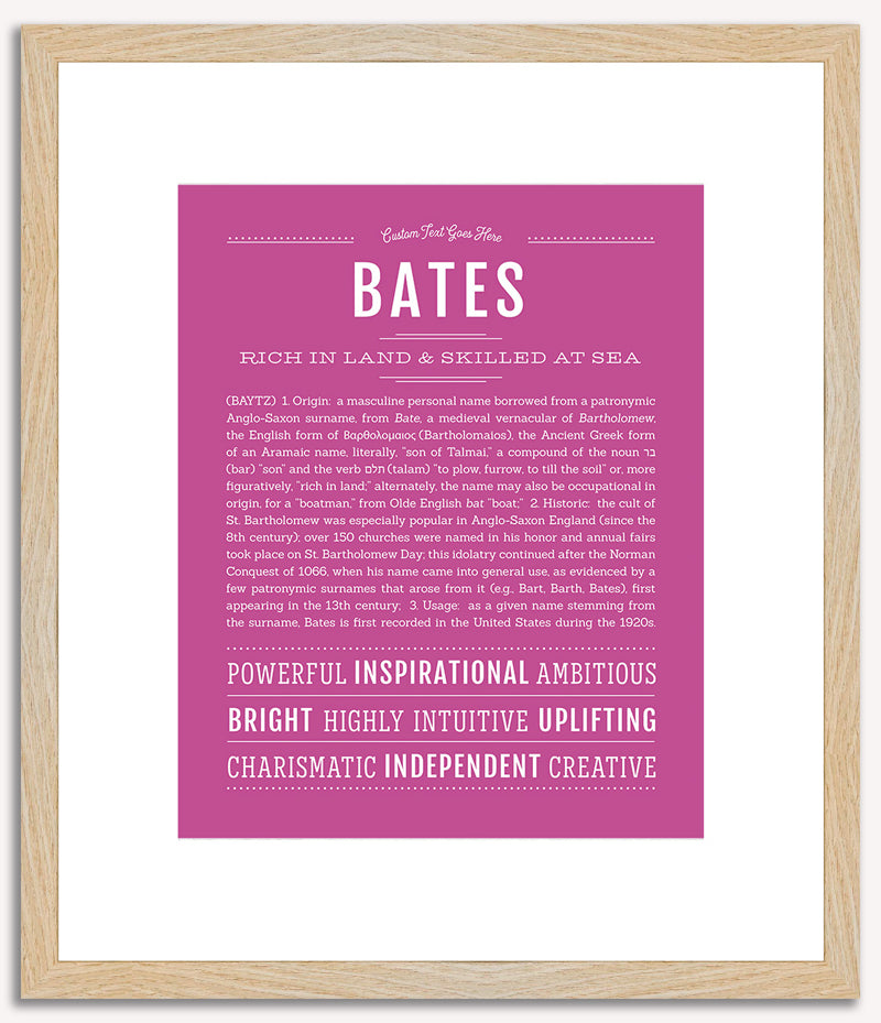 Bates | Name Art Print