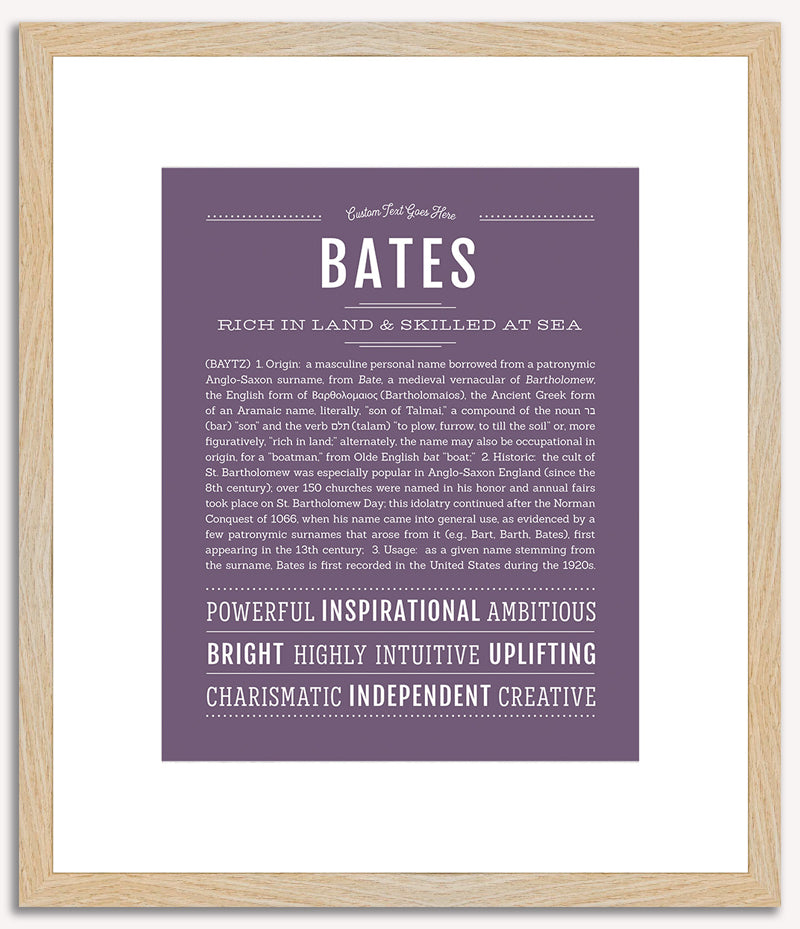 Bates | Name Art Print