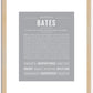 Bates | Name Art Print