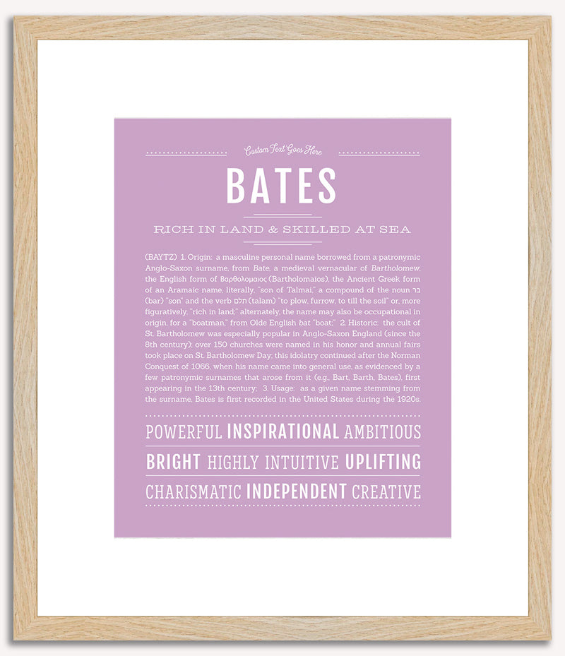 Bates | Name Art Print